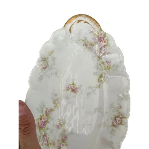 Vintage Haviland Limoge White & Pink Floral Print Dish Plate - Picture 3 of 6